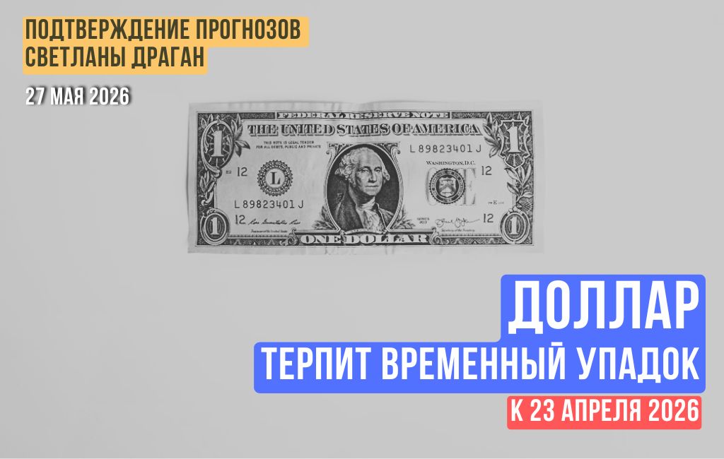 Доллар терпит временный упадок к 23 апреля 2026 года