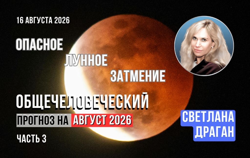 Общечеловеческий прогноз на август 2026. Часть 3. Опасное Лунное Затмение.